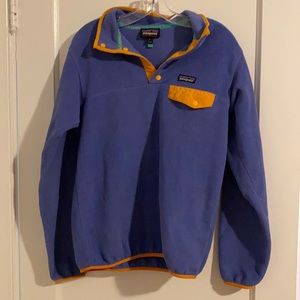 Women’s Patagonia Fleece Synchilla in Purple and Golden Yellow